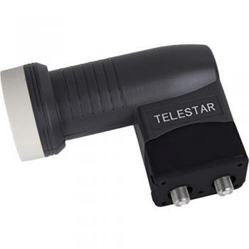LNB Twin Telestar SkyTwin HC 40mm - Doble Usuario, Protección Climática, Color Negro