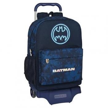 Mochila Escolar con Ruedas Batman Legendary Azul Marino 30 x 43 x 14 cm