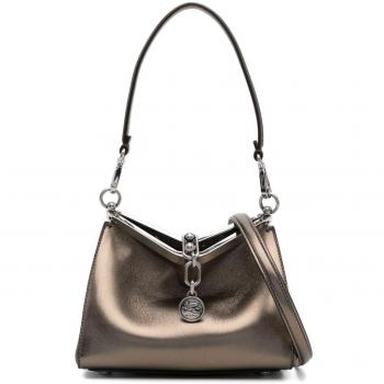 Etro Women's Golden Metallic Effect Small Leather Shoulder Bag