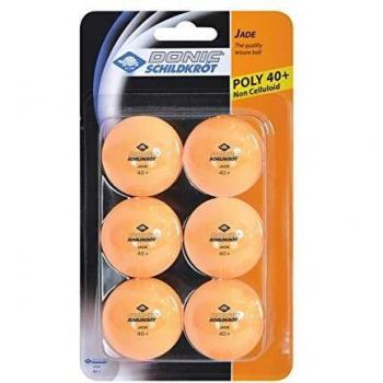Set de 6 Pelotas de Tenis de Mesa Donic Jade, Calidad Poly 40+, Naranja