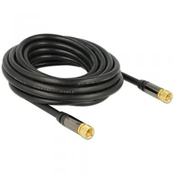 Cable Antena Coaxial F Plug RG-6/U 5 m Color Negro