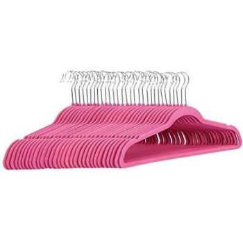 Amazon Basics - Perchas de terciopelo para trajes, color rosa, 30 unidades