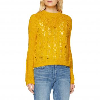 PIECES Pcfiona LS Knit, suéter para Mujer, Amarillo Nugget Gold, 42