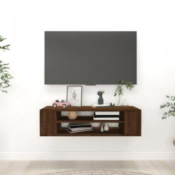 Mueble de TV colgante de madera marrón roble 100x30x26,5 cm Vidaxl