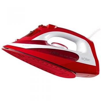 Solac PV2106 - Plancha (Plancha vapor-seco, Suela de acero inoxidable, 2 m, 120 g/min, Rojo, Blanco, 30 g/min)