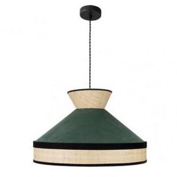 Colgante de Techo Fabrizio 1xe27 Natural/Verde - Tamaño Bote Regx50x50 Cm