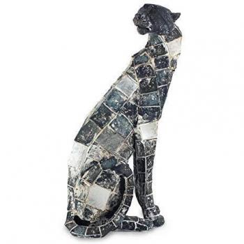 Sigris - Figura Resina Leopardo Plateado 42 cm