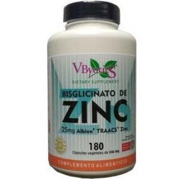 Bisglicinato de Zinc 25mg Albion 180 Cápsulas Vbyotics
