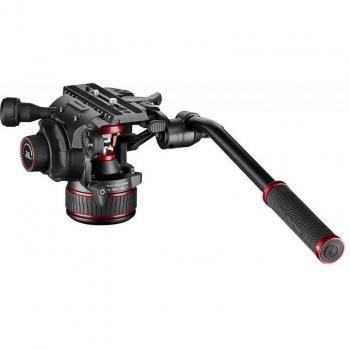 Manfrotto MVH608AH Rótula de Vídeo Nitrotech 608 con sistema de contrapeso, base plana de 75mm, capacidad de carga hasta 8kg, ajuste de fricción en los ejes panor