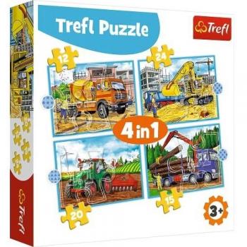 Trefl Large Construction Machines Puzzle - 12, 15, 20, 24 Pieces