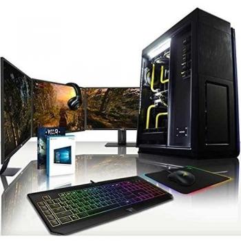VIBOX Legend Paquet - 4,5GHz Intel i7 6-Core CPU, 2x GTX 1070 GPU, Extremo, Ordenador de sobremesa Gaming con enfriador por agua con monitor, Windows 10