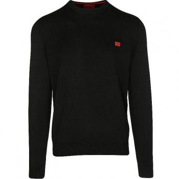 Jersey de punto negro San Cassius para hombre con logo HUGO