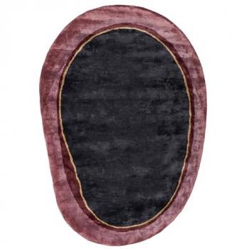 Alfombra de viscosa orgánica negra 160 x 230 cm Pithoro