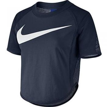 Nike NSW Crop Swsh MSH Camiseta, Mujer, Azul