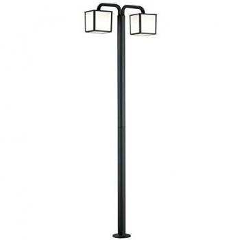 Farola LED Cubango con 2 Pantallas Cuadradas, Antracita, Altura 200 cm, IP54