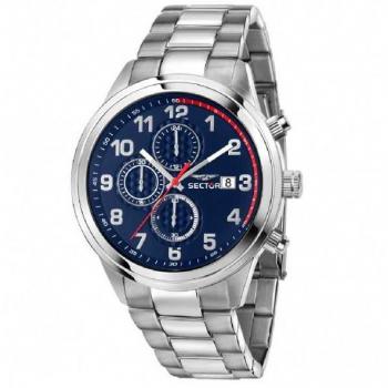 Sector No Limits Chronograph 670 Blue Dial Stainless Steel Watch for Men, Gray, Size: ONE SIZE