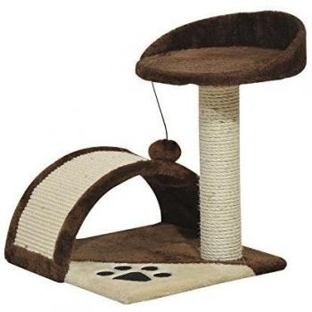 Pawhut Rascador Gato Altura 44cm Arbol Poste para Arañar 36x36x44cm Juegos Gatos Marron