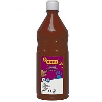 Jovi- Botella de Pintura Dedos, Color marrón, 750 mililitros