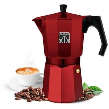 Cafetera Italiana Cecotec Mokclassic 900 Roja, Aluminio, 9 Tazas, Junta de Silicona, Mango Ergonómico y Termorresistente, Filtro y Válvula de Acero Inoxidable