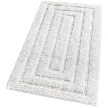 Alfombra de Baño Antideslizante de Algodón Puro, Elegante y Lujosa, 60x135 cm, Color Blanco