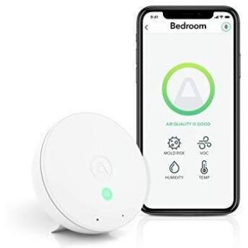 Airthings Wave Mini - Monitor de calidad del aire interior inteligente con indicador de riesgo de moho