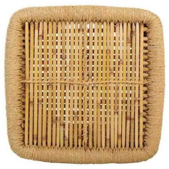 Mesa auxiliar de bambú marrón 43 x 43 x 47 cm