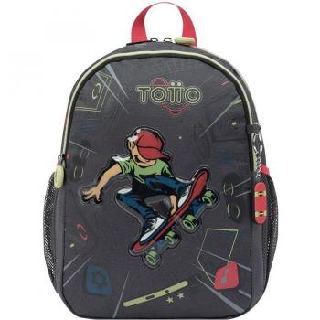 Mochila Escolar Totto Muska Pequeña Color Gris