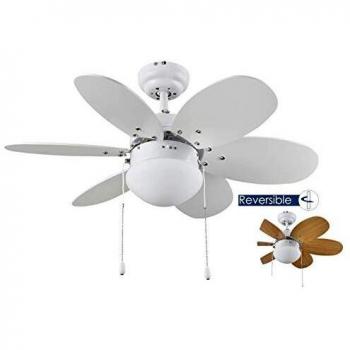 Bastilipo Ventilador de Techo Menorca , E27, 60 watts, Blanco, 75 x 29 cm