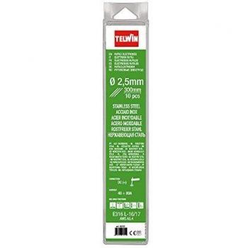 Telwin 802623 Electrodos rutiles en acero inoxidable para soldar, 10 piezas, D. 2.5 mm