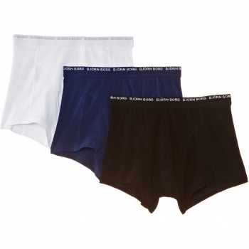 Björn Borg 3 Pack - Bóxer liso para hombre, pack de 3, color azul