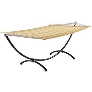 Hamaca XXL con Soporte Beige (150 x 300 cm) - Conjunto Completo para Tumbarse