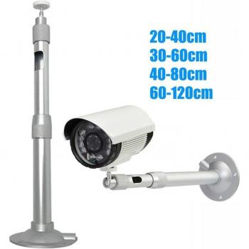 Soporte de Montaje en Pared y Techo para Cámara de Seguridad CCTV, Ajustable en Longitud de Aluminio (20-40cm / 30-60cm / 40-80cm / 60-120cm)