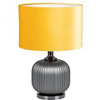 Lámpara Sobremesa Cristal 33x33x50 Cm Amarillo / Gris Oscuro