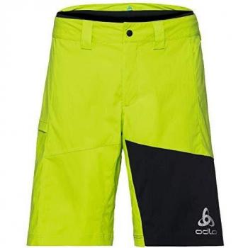 Odlo Morzine Elements - Pantalones Cortos para Hombre con Forro Interior, Talla XL, Color Verde Lima y Negro