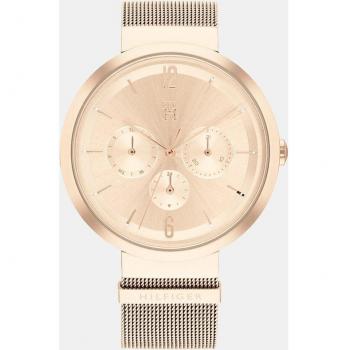 Tommy Hilfiger Lidia 1782538 Reloj Multifunción para Mujer con Correa de Malla de Acero Inoxidable Rosa y Esfera Analógica