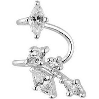 Ear Candy - Exclusivo pendiente ear cuff Vica de plata bañado en rodio con detalles únicos