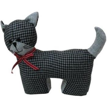 JVL - Tope para puerta (30 x 8 x 28), diseño de gato, color gris