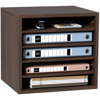 Organizador de Literatura Vevor, 5 compartimentos, dimensiones 13.9x12x13 pulgadas (35.5x30.5x33 cm), material de madera aglomerada, ideal para oficina, hogar y aula,