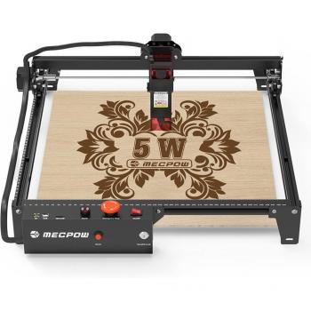 Máquina de grabado láser Mecpow X3 5W con bloqueo de seguridad, parada de emergencia, detección de llama, sensor giroscópio, enfoque fijo, precisión de 0.01 mm, velocidad de grabado de