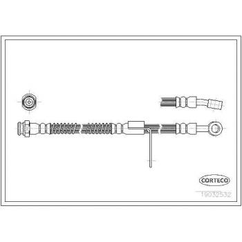 Latiguillo de freno CORTECO 19032532 - Manguera de freno, material resistente a la presión, longitud específica para vehículos, conexiones compatibles con estándares OEM, diseño optimizado para rendimiento y seguridad