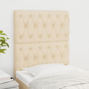 Cabeceros 2 unidades tela color crema 80x7x78/88 cm vidaXL
