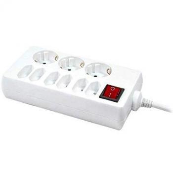 LogiLink LPS201 - Alargador de Corriente con 9 Tomas y 1.5 m, Blanco