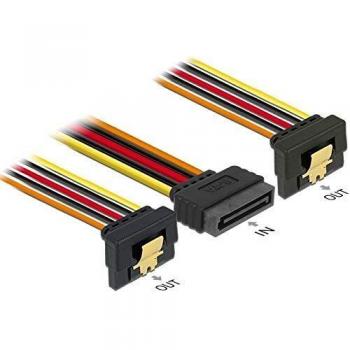Cable de Alimentación SATA 15 pines a 2x SATA - 0,15 m Negro/Naranja/Rojo/Amarillo