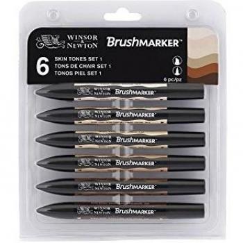 Winsor & Newton BrushMarkers - Pack de 6 rotuladores, Tonos Piel