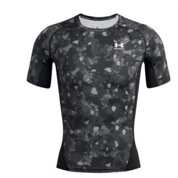 Under Armour HeatGear Printed Short Sleeve T-Shirt Dark Gray XXL
