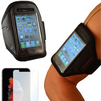 Brazalete deportivo y protector de pantalla para Huawei de EximMobile, brazalete universal para hacer deporte, ideal para correr, color negro