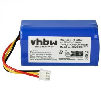 Batería Compatible para Robot de Limpieza Liectroux C30B y C30B 2D (3200 mAh, 14.4V, Li-Ion) - Vhbw