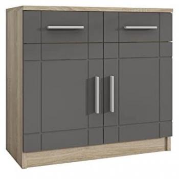 Cómoda Tucson 144, Roble Sonoma y Grafito, Con Cajones y Puertas, 70x69x37cm
