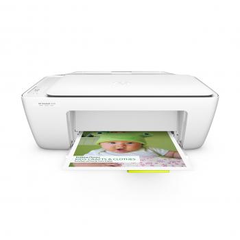 HP DeskJet 2130 - Impresora Multifunción de Tinta - B/N 20 PPM, Color Blanco