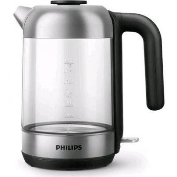 Philips Series 5000 Glass Electric Kettle 1.7L, 2200W, Stainless Steel and Black